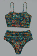 Women’s  Boho Print Suspender Bikini Set Swimsuit