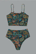 Women’s  Boho Print Suspender Bikini Set Swimsuit