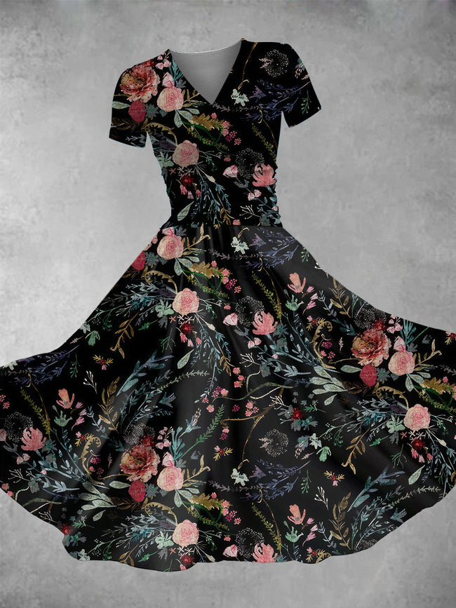 Women's Vintage Fable Floral Print Maxi Dress